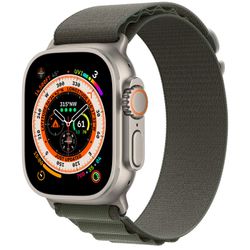 Apple Apple Watch Ultra GPS + Cellular 49mm Titanium Case with Green Alpine Loop Small 