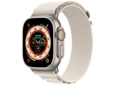 Apple Watch Ultra GPS + Cellular 49mm Titanium Case with Starlight Alpine Loop Small