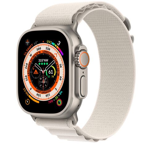 Apple Watch Ultra GPS + Cellular 49mm Titanium Case with Starlight Alpine Loop Small  Apple