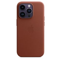 Leren hoesje met MagSafe voor iPhone 14 Pro Umber Apple