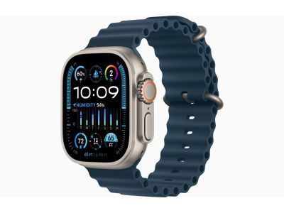 Apple Watch Ultra 2 GPS + Cellular, 49mm Titanium Case with Blue Ocean Band