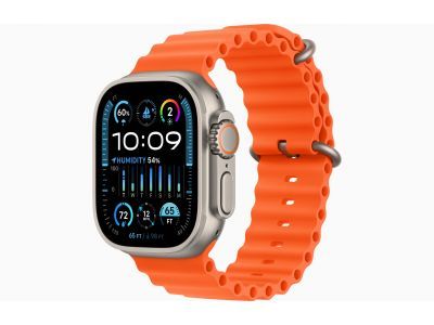 Apple Watch Ultra 2 GPS + Cellular, 49mm Titanium Case with Orange Ocean Band