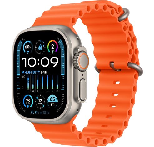 Apple Watch Ultra 2 GPS + Cellular, 49mm Titanium Case with Orange Ocean Band  Apple