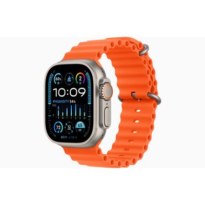 Apple Watch Ultra 2 GPS + Cellular, 49mm Titanium Case with Orange Ocean Band  Apple