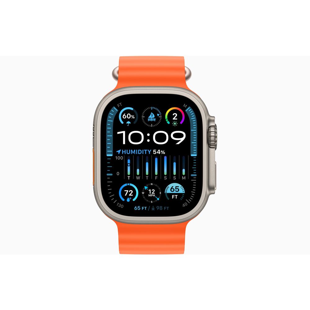 Apple Smartwatch Apple Watch Ultra 2 GPS + Cellular, 49mm Titanium Case with Orange Ocean Band