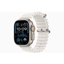 Apple Apple Watch Ultra 2 GPS + Cellular, 49mm Titanium Case with White Ocean Band 