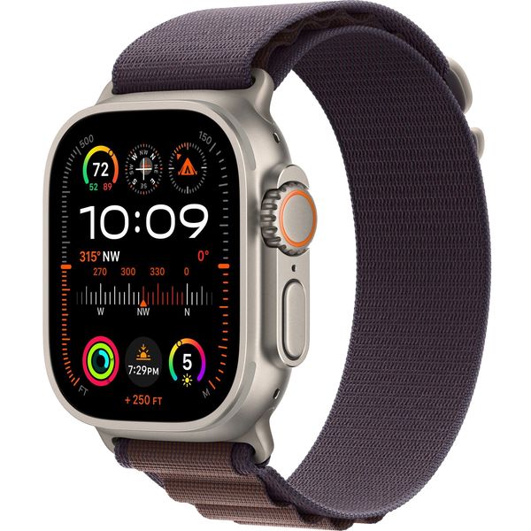 Apple Watch Ultra 2 GPS + Cellular, 49mm Titanium Case with Indigo Alpine Loop - Small 