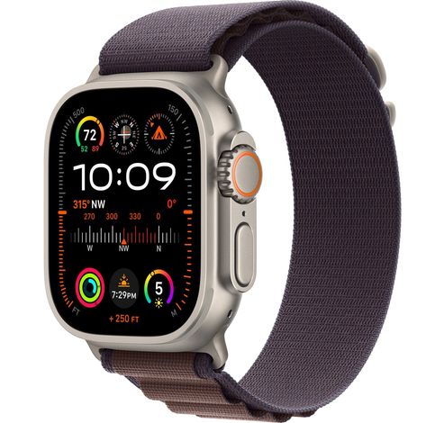 Apple Watch Ultra 2 GPS + Cellular, 49mm Titanium Case with Indigo Alpine Loop - Medium  Apple