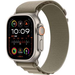 Apple Apple Watch Ultra 2 GPS + Cellular, 49mm Titanium Case with Olive Alpine Loop - Small 