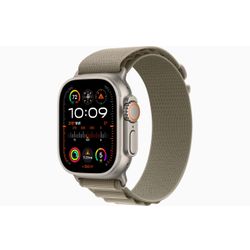 Apple Apple Watch Ultra 2 GPS + Cellular, 49mm Titanium Case with Olive Alpine Loop - Medium 