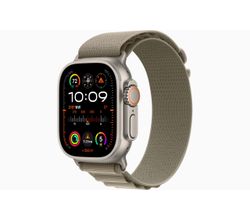 Apple Watch Ultra 2 GPS + Cellular, 49mm Titanium Case with Olive Alpine Loop - Large Apple