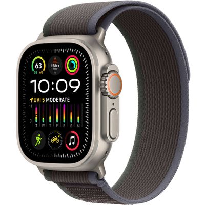 Apple Watch Ultra 2 GPS + Cellular, 49mm Titanium Case with Blue/Black Trail Loop - S/M  Apple