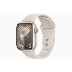 Apple Apple Watch Series 9 GPS 41mm Starlight Aluminium Case with Starlight Sport Band - S/M