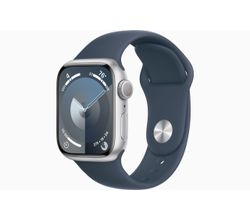 Apple Watch Series 9 GPS 41mm Silver Aluminium Case with Storm Blue Sport Band - S/M Apple