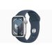 Apple Apple Watch Series 9 GPS 41mm Silver Aluminium Case with Storm Blue Sport Band - S/M