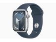 Apple Watch Series 9 GPS 41mm Silver Aluminium Case with Storm Blue Sport Band - S/M