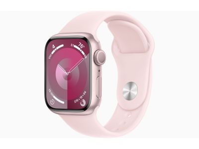 Apple Watch Series 9 GPS 41mm Pink Aluminium Case with Light Pink Sport Band - S/M