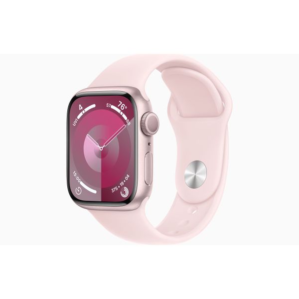 Apple Watch Series 9 GPS 41mm Pink Aluminium Case with Light Pink Sport Band - S/M 