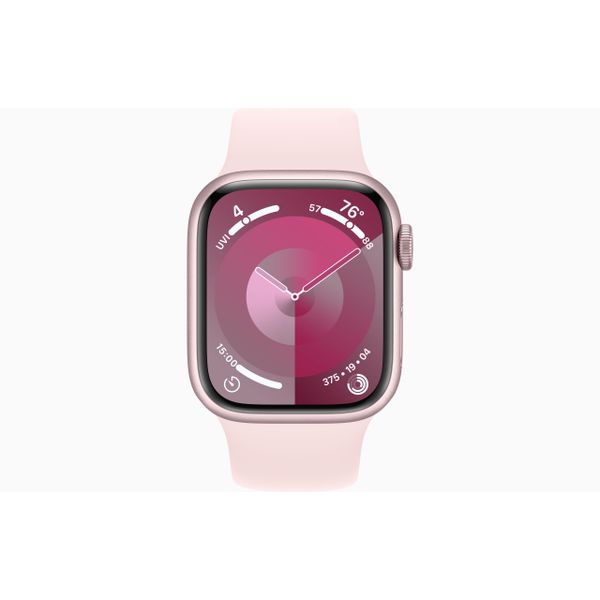 Apple Watch Series 9 GPS 41mm Pink Aluminium Case with Light Pink Sport Band - S/M 