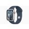 Apple Watch Series 9 GPS + Cellular 41mm Silver Aluminium Case with Storm Blue Sport Band - S/M 