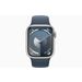 Apple Watch Series 9 GPS + Cellular 41mm Silver Aluminium Case with Storm Blue Sport Band - S/M 