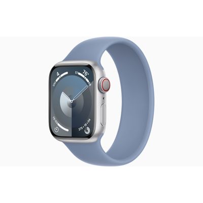 Apple Watch Series 9 GPS + Cellular 41mm Silver Aluminium Case with Winter Blue Sport Loop  Apple