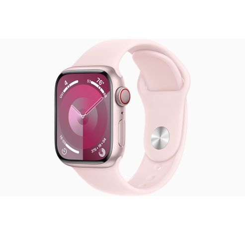 Apple Watch Series 9 GPS + Cellular 41mm Pink Aluminium Case with Light Pink Sport Band - M/L  Apple