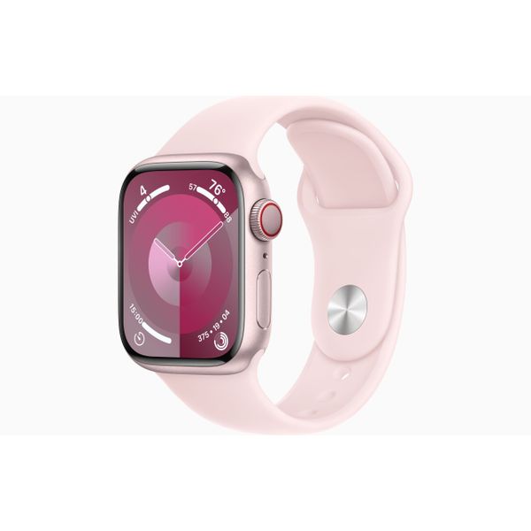 Apple Watch Series 9 GPS + Cellular 41mm Pink Aluminium Case with Light Pink Sport Band - M/L 