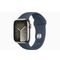 Apple Watch Series 9 GPS + Cellular 41mm Silver Stainless Steel Case with Storm Blue Sport Band - S/M 