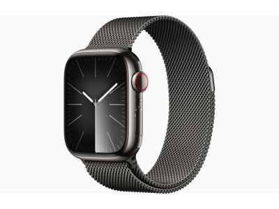 Apple Watch Series 9 GPS + Cellular 41mm Graphite Stainless Steel Case with Graphite Milanese Loop