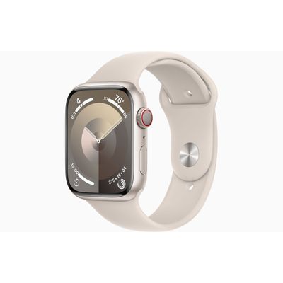 Apple Watch Series 9 GPS + Cellular 45mm Starlight Aluminium Case with Starlight Sport Band - S/M  Apple