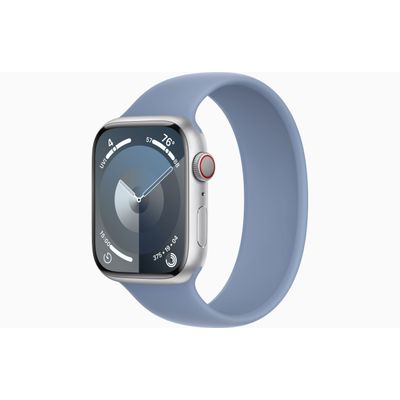 Apple Watch Series 9 GPS + Cellular 45mm Silver Aluminium Case with Winter Blue Sport Loop  Apple