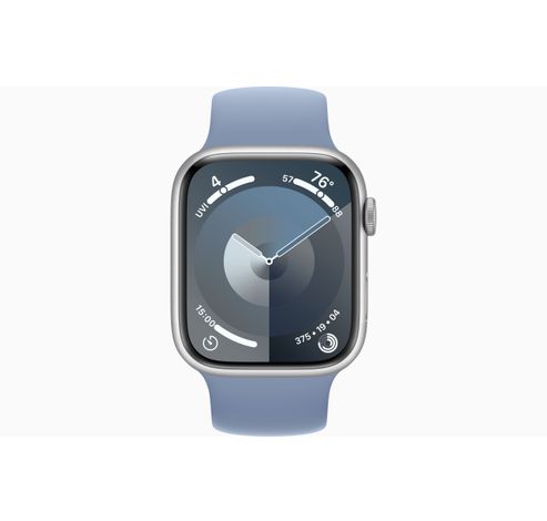 Apple Watch Series 9 GPS + Cellular 45mm Silver Aluminium Case with Winter Blue Sport Loop  Apple