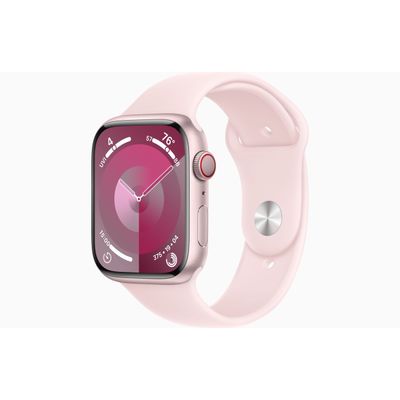 Apple Watch Series 9 GPS + Cellular 45mm Pink Aluminium Case with Light Pink Sport Band - S/M  Apple