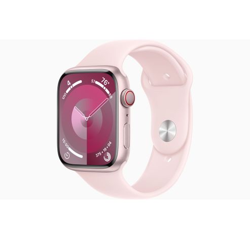 Apple Watch Series 9 GPS + Cellular 45mm Pink Aluminium Case with Light Pink Sport Band - M/L  Apple