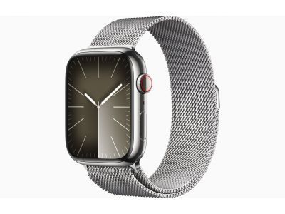 Apple Watch Series 9 GPS + Cellular 45mm Silver Stainless Steel Case with Silver Milanese Loop