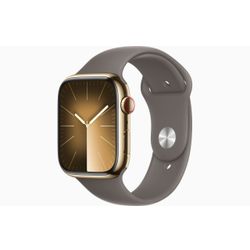 Apple Apple Watch Series 9 GPS + Cellular 45mm Gold Stainless Steel Case with Clay Sport Band - S/M 