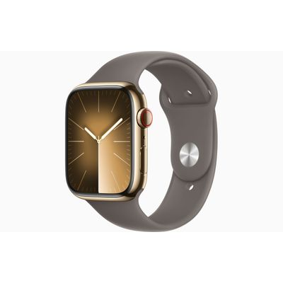 Apple Watch Series 9 GPS + Cellular 45mm Gold Stainless Steel Case with Clay Sport Band - S/M  Apple