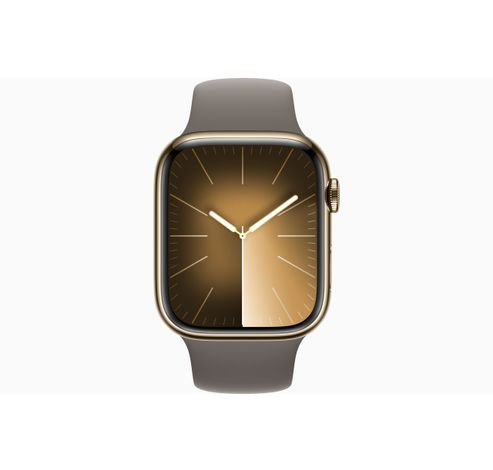 Apple Watch Series 9 GPS + Cellular 45mm Gold Stainless Steel Case with Clay Sport Band - S/M  Apple