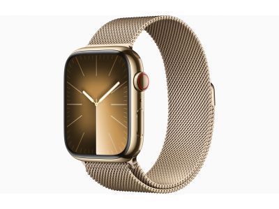 Apple Watch Series 9 GPS + Cellular 45mm Gold Stainless Steel Case with Gold Milanese Loop