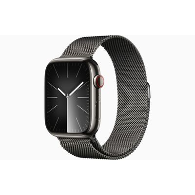 Apple Watch Series 9 GPS + Cellular 45mm Graphite Stainless Steel Case with Graphite Milanese Loop  Apple