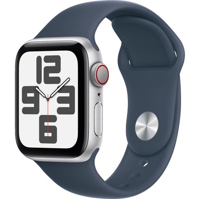 Apple Watch SE GPS 40mm Silver Aluminium Case with Storm Blue Sport Band - M/L Apple