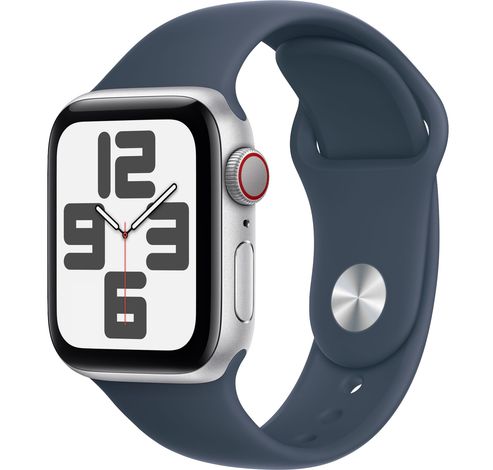 Apple Watch SE GPS 44mm Silver Aluminium Case with Storm Blue Sport Band - M/L  Apple