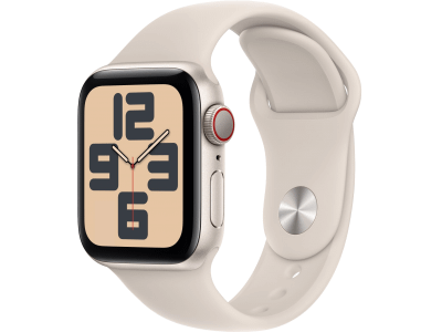 Apple Watch SE GPS + Cellular 40mm Starlight Aluminium Case with Starlight Sport Band - S/M