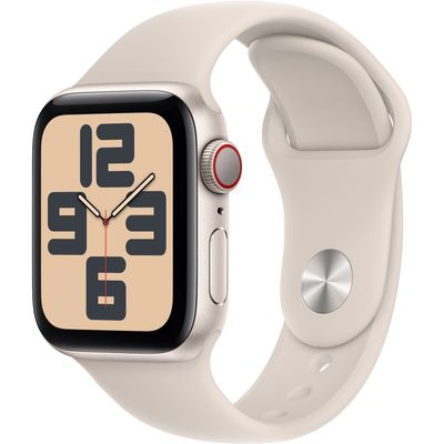 Apple Watch SE GPS + Cellular 40mm Starlight Aluminium Case with Starlight Sport Band - S/M Apple