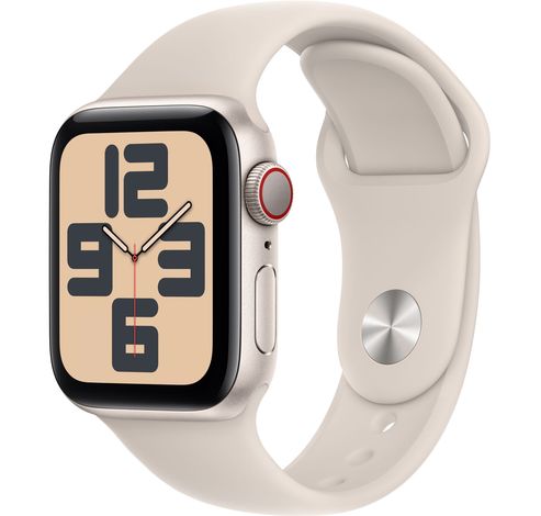 Apple Watch SE GPS + Cellular 40mm Starlight Aluminium Case with Starlight Sport Band - M/L  Apple