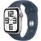 Apple Watch SE GPS + Cellular 44mm Silver Aluminium Case with Storm Blue Sport Band - M/L 