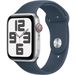 Apple Apple Watch SE GPS + Cellular 44mm Silver Aluminium Case with Storm Blue Sport Band - M/L