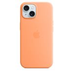  Coque en silicone avec MagSafe pour iPhone 15 - Sorbet à l’orange 