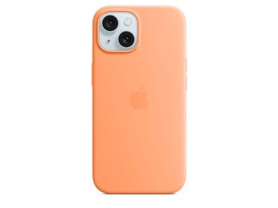  Coque en silicone avec MagSafe pour iPhone 15 - Sorbet à l’orange